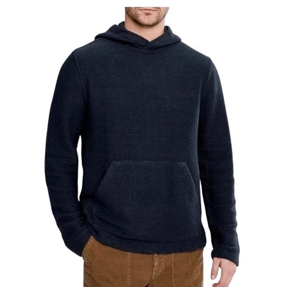 Faherty Whitewater Hoodie Relaxed Fit Organic Mens XXL Fjord Navy NWT - Picture 2 of 12